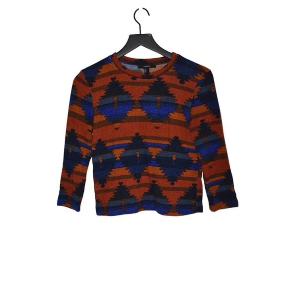 ⭐️ Forever 21  Brown Aztec Print Sweater Size S - Picture 1 of 4